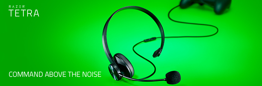 Headset Razer Tetra Wired Chat Console RZ04-02920100-R3U1 Microfone Cardióide Rotativo